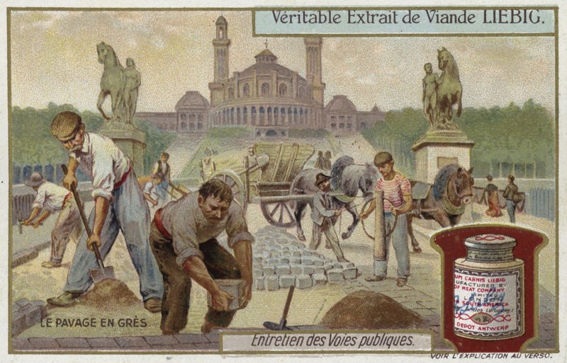 Colocando pedras de arenito de European School