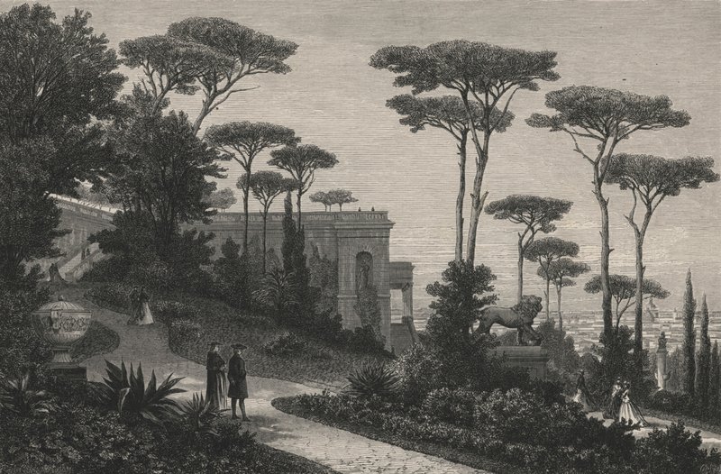 Le Monte-Pincio A Rome (gravura) de European School