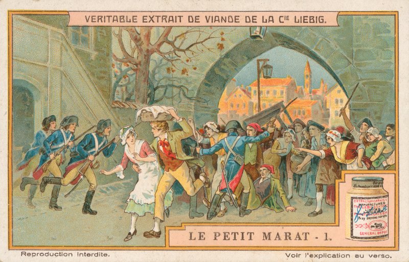 Le Petit Marat, cartão Liebig, início do século XX (cromo) de European School
