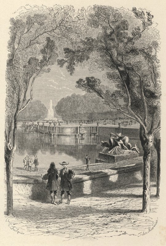Les Hautes Terrasses A Versailles (gravura) de European School