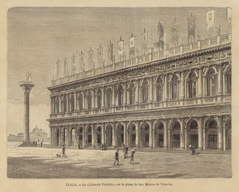 Antiga biblioteca na Piazza San Marco, em Veneza de European School