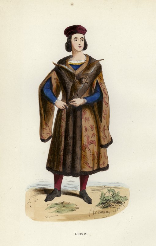 Louis IX (gravura a cores) de European School