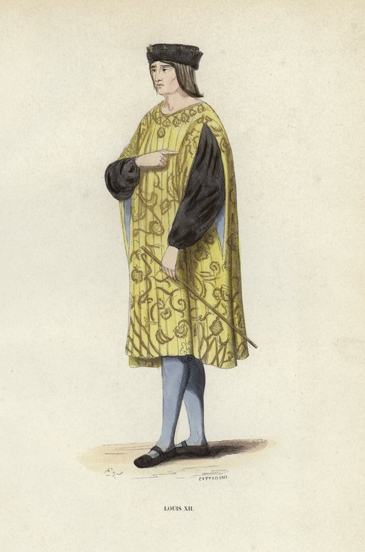 Luís XII (gravura colorida) de European School