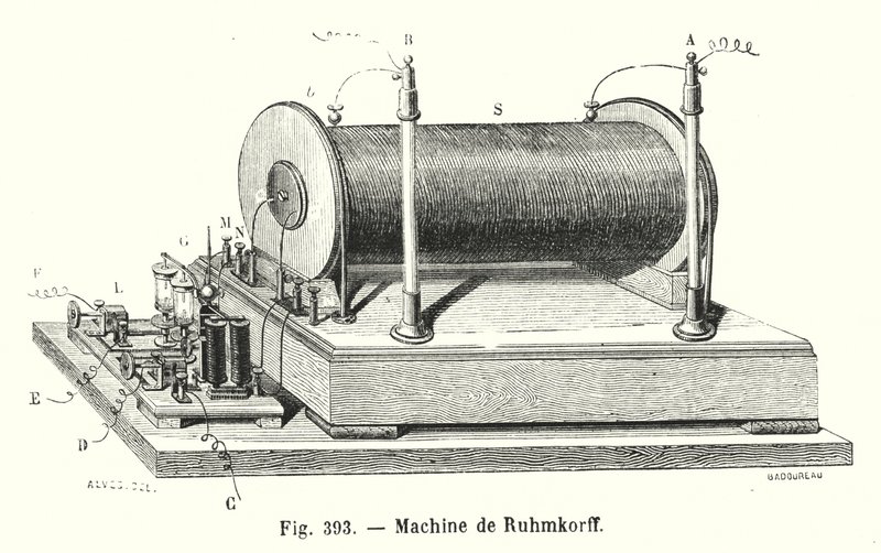 Machine de Ruhmkorff (gravura) de European School