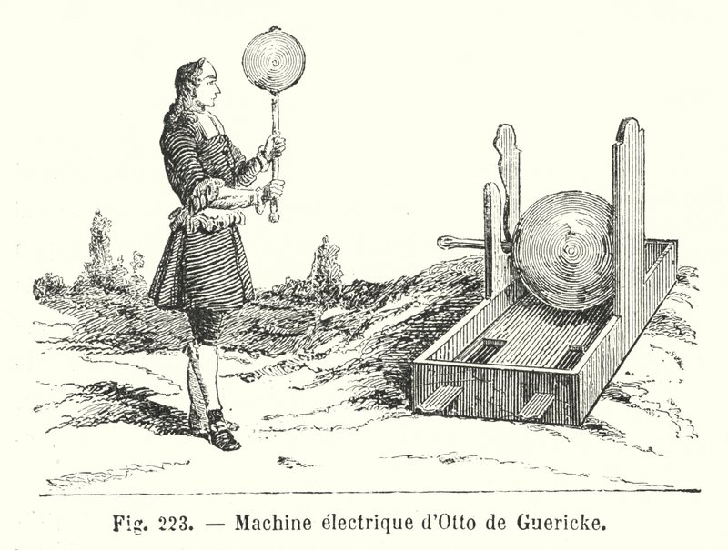 Máquina eléctrica de Otto de Guericke (gravura) de European School