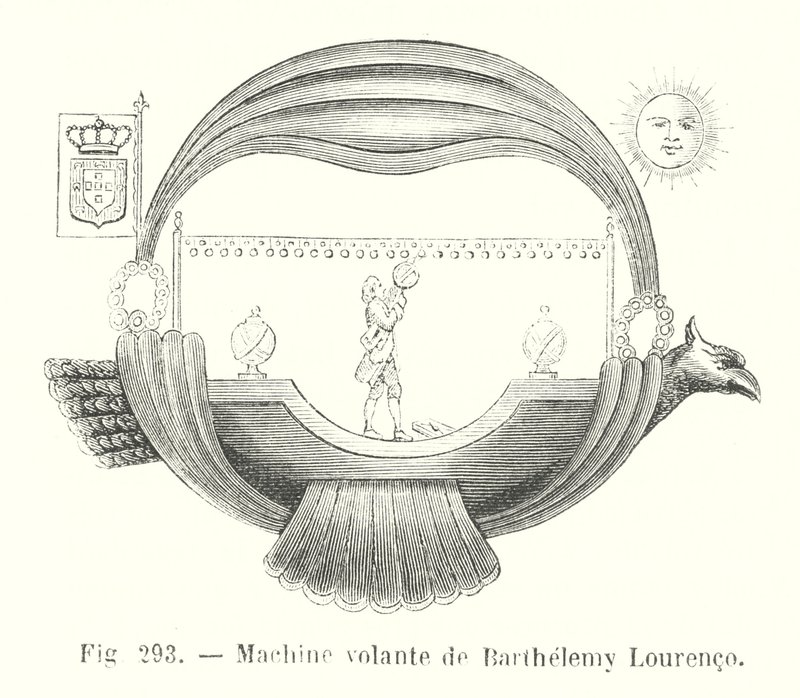 Machine volante de Barthelemy Lourenco (gravura) de European School