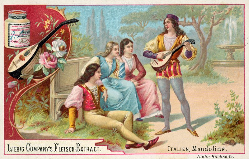 Mandolin, Itália (chromolitho) de European School