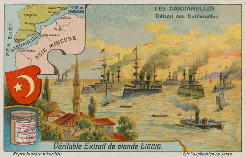 Mapa, crista e vista do estreito dos Dardanelos de European School