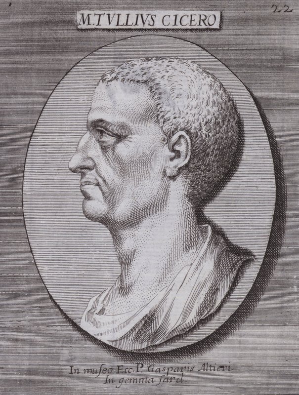 Marcus Tullius Cicero, filósofo romano, político, estudioso e orador (gravura) de European School