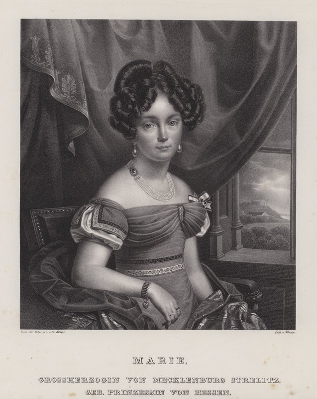 Marie, Grã-Duquesa de Mecklenburg-Strelitz (litho) de European School