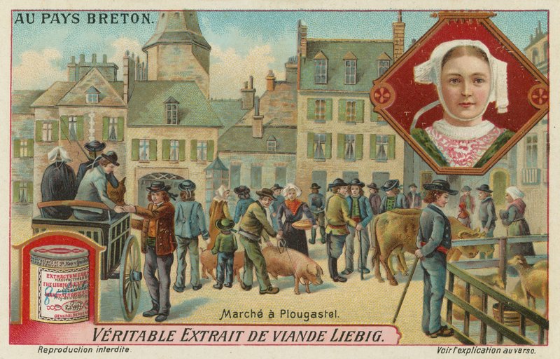 Mercado em Plougastel (chromolitho) de European School