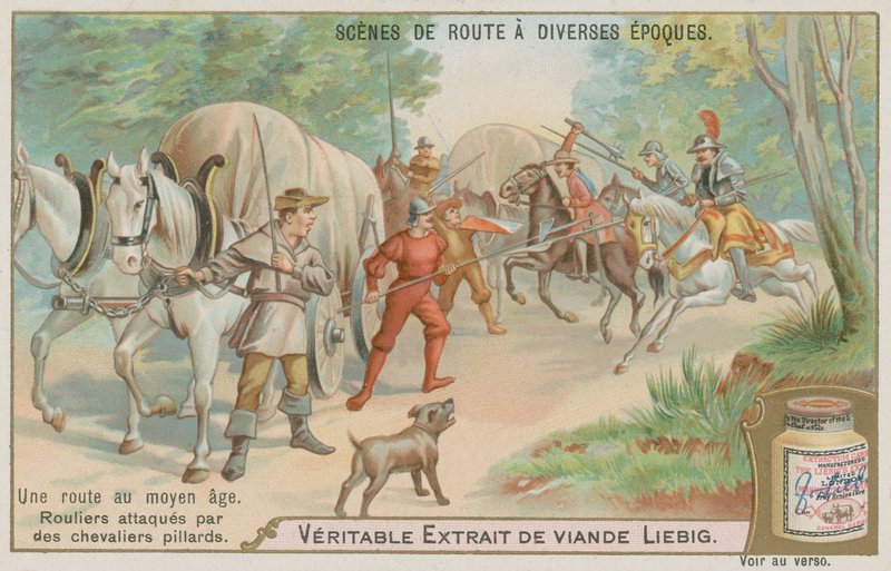 Carreteiros Medievais Atacados por Bandidos de European School