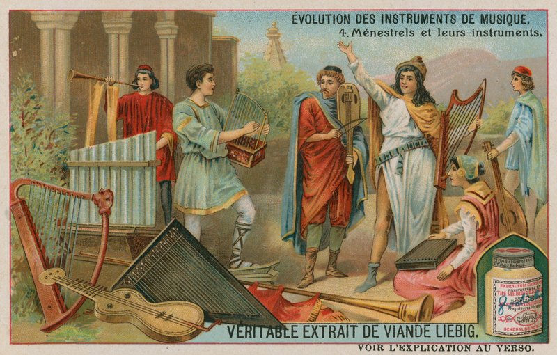 Menestréis medievais e seus instrumentos de European School