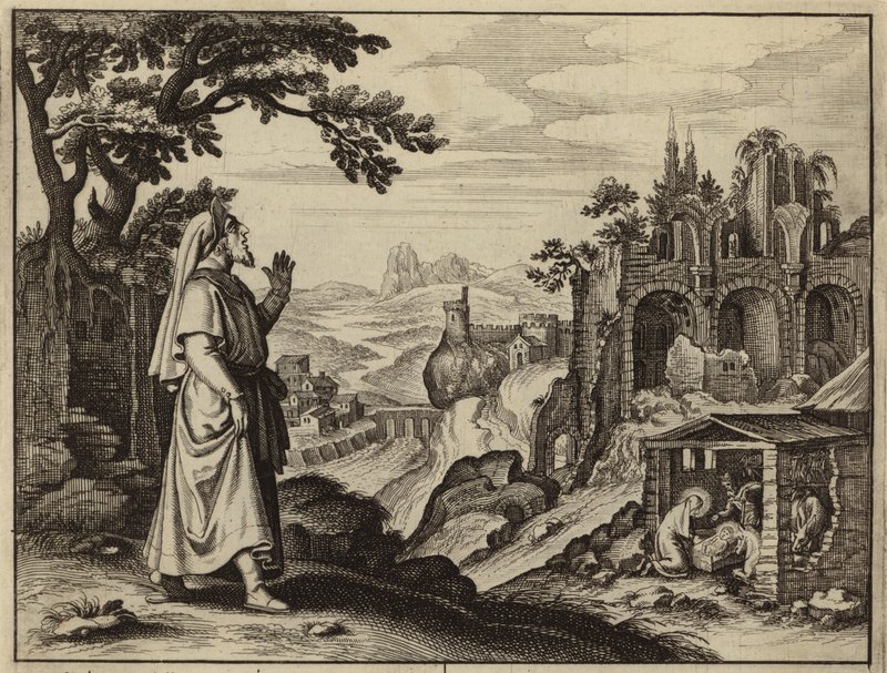 Miquéias profetizando a vinda do Messias de Belém (gravura) de European School