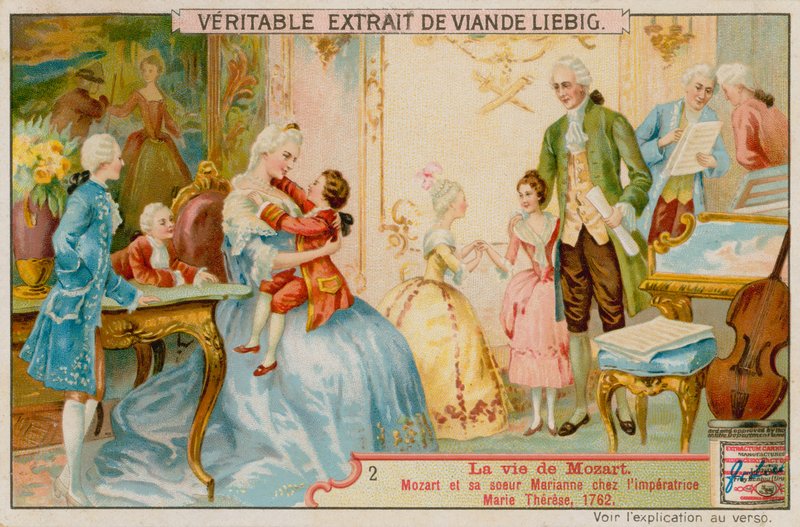 Mozart e sua irmã Marianne com a imperatriz Maria Theresa de European School