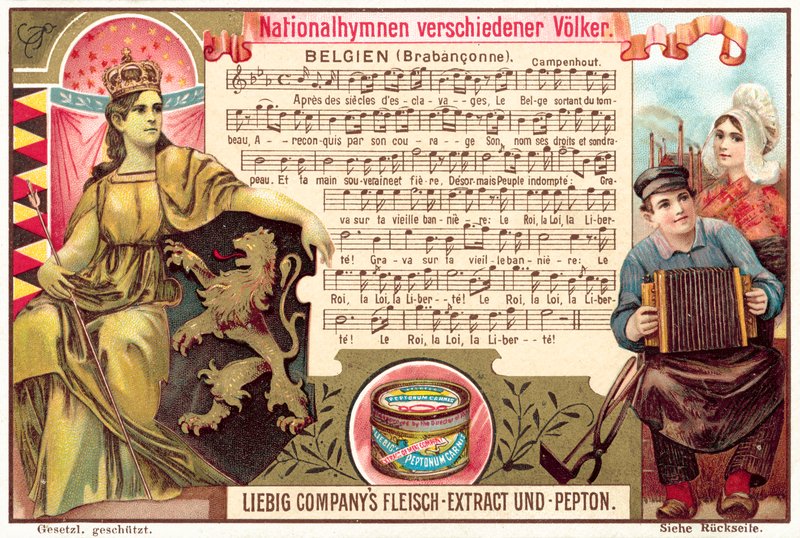 Hino nacional da Bélgica (chromolitho) de European School