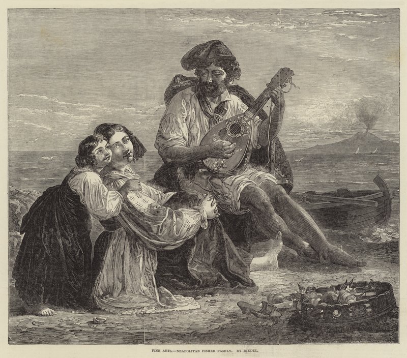 Família Neapolitana de Pescadores (gravura) de European School