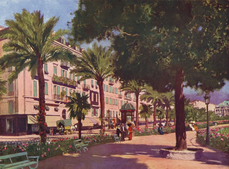 Nice, Avenue Massena (litografia a cores) de European School