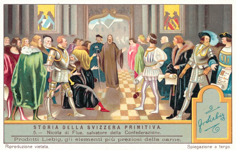 Nicholas of Flue impedindo os cantões suíços de entrar em guerra uns contra os outros de European School