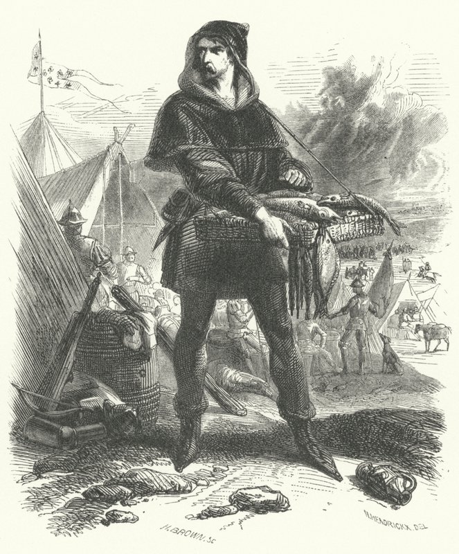 Nicolaas Zannekin, líder da Revolta dos Camponeses Flamengos de 1323-1328 (gravura) de European School