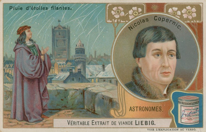 Nicolaus Copernicus e uma queda de estrelas cadentes de European School