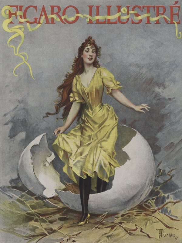 Oeuf de Paques (Ovo de Páscoa). Capa de Le Figaro Illustre, abril de 1893 (cor litho) de European School