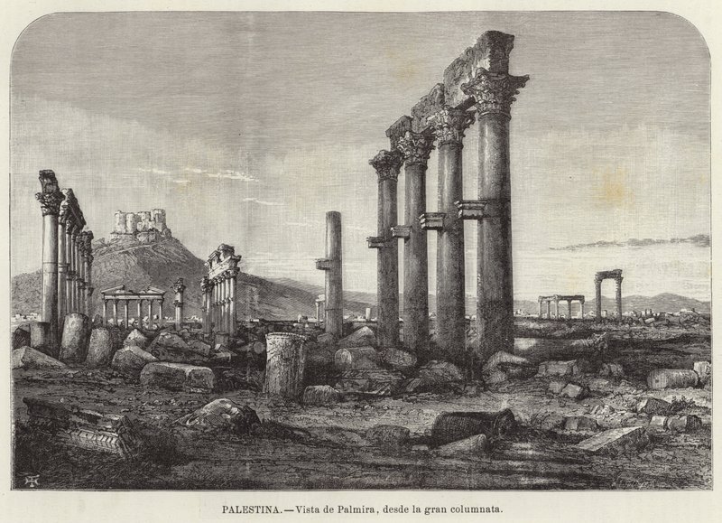 Palestina, Vista de Palmira, da grande columnata de European School