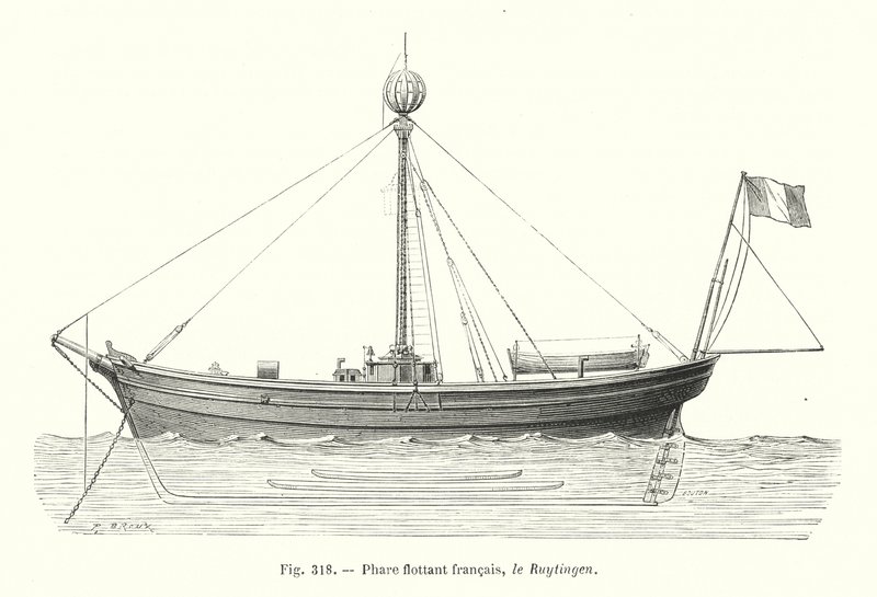 Farol flutuante francês, o Ruytingen (gravura) de European School