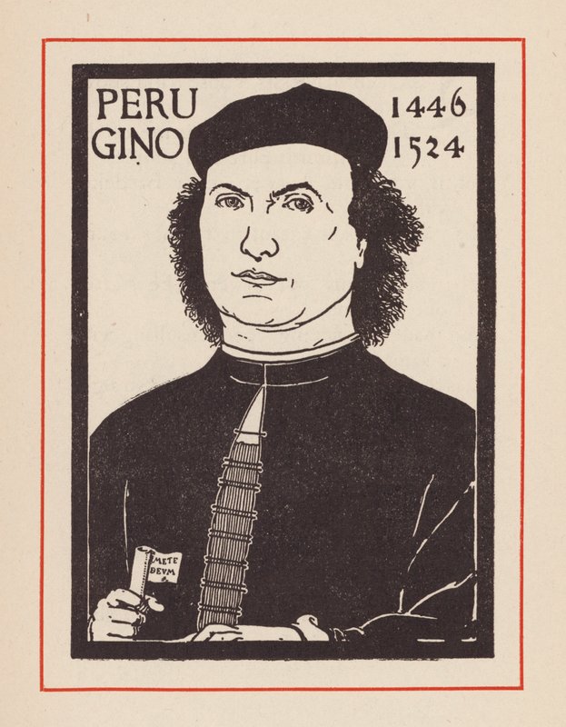 Pietro Perugino, artista italiano do Renascimento (litografia) de European School