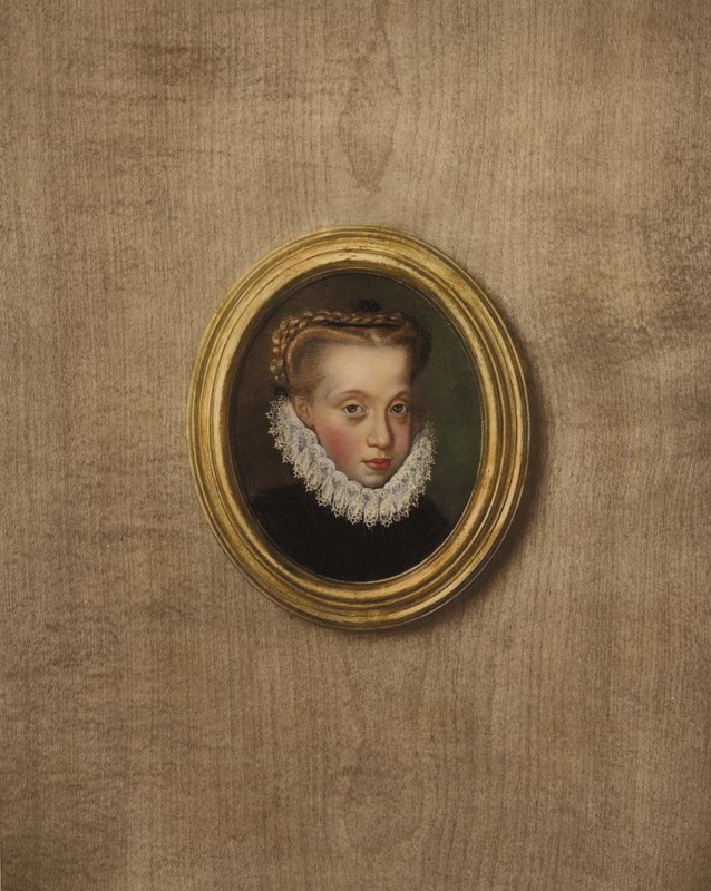 Retrato de uma jovem princesa (litografia a cores) de European School