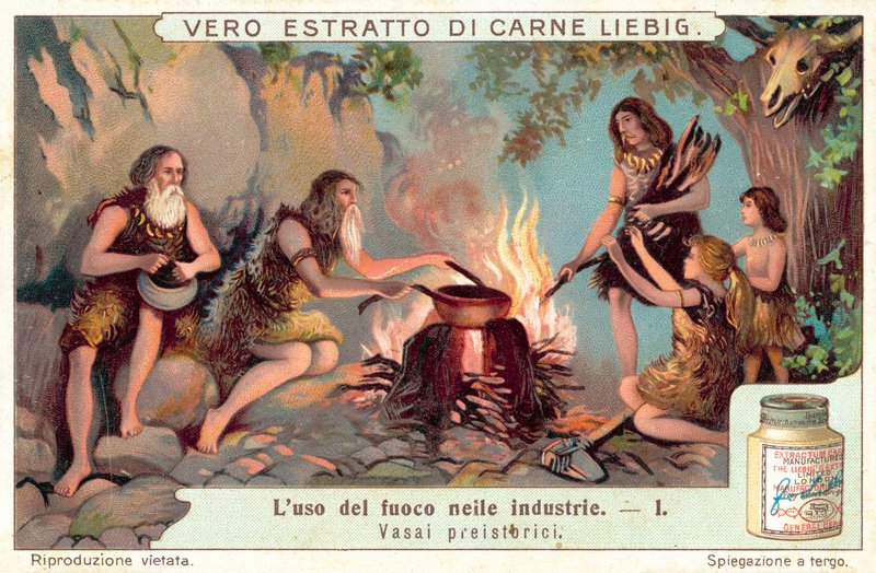 Oleiros pré-históricos (chromolitho) de European School