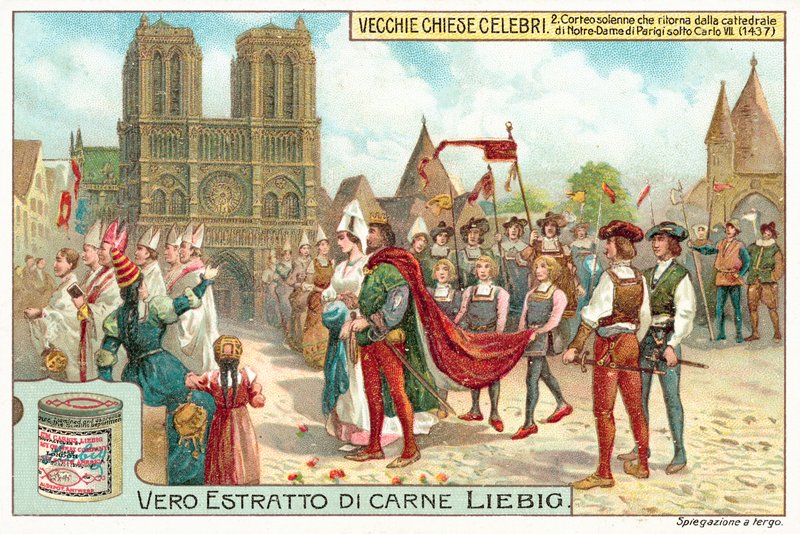 Procissão de Notre Dame de Paris durante o reinado de Carlos VII da França de European School