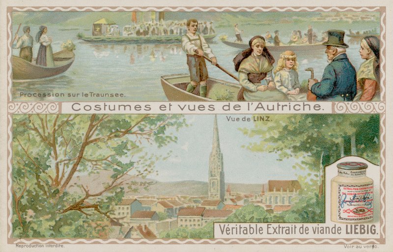 Procissão de barcos do Lago Traunsee e uma visão de Linz de European School