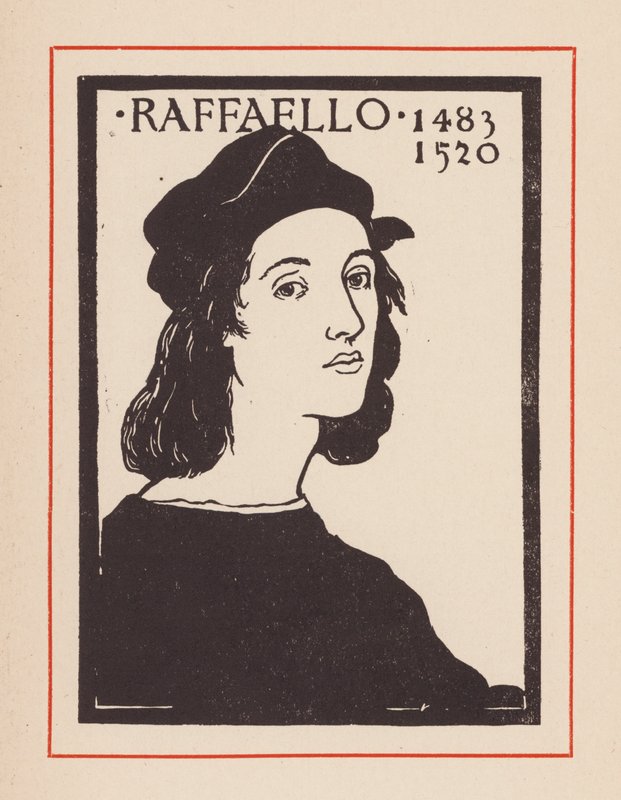 Rafael, artista e arquiteto italiano do Renascimento (litografia) de European School