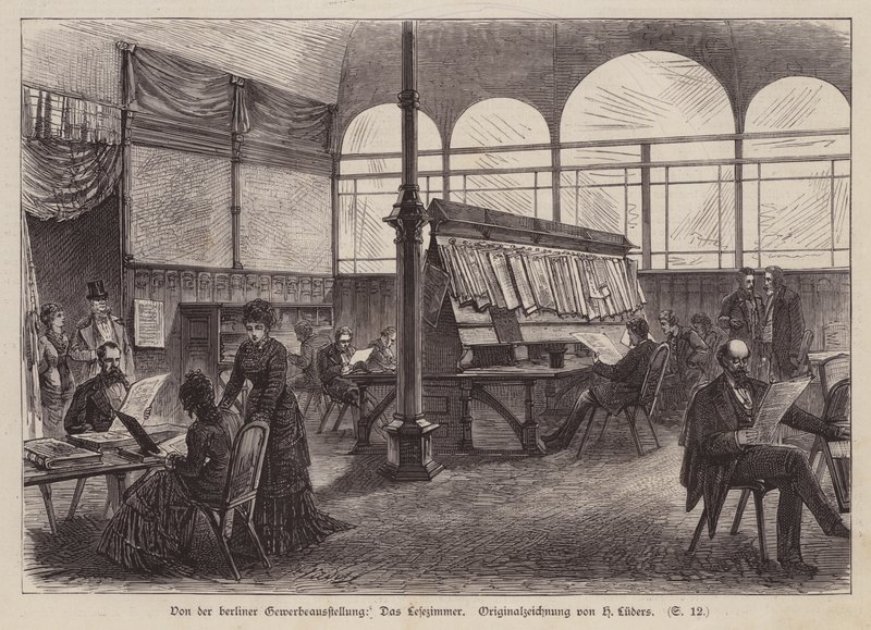Sala de Leitura na Exposição de Comércio e Indústria de Berlim, Alemanha de European School