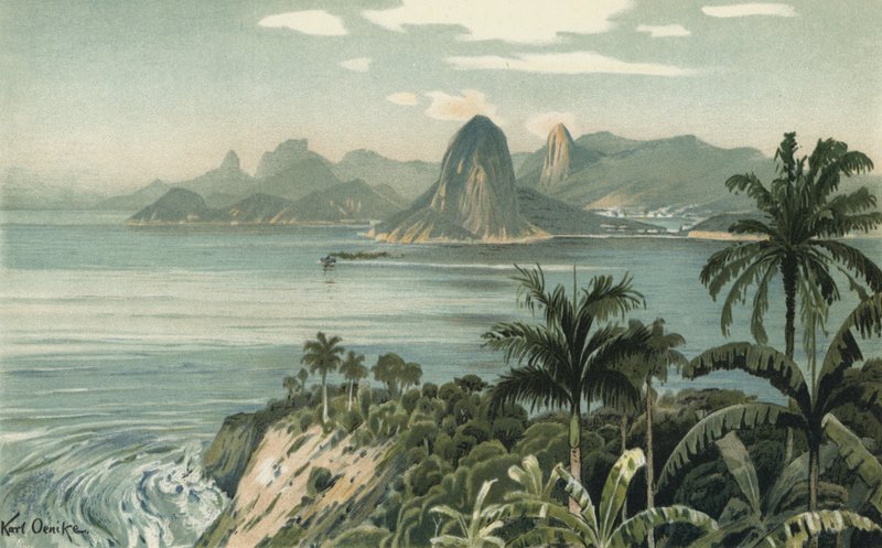 Rio de Janeiro, Brazil (colour litho) de European School