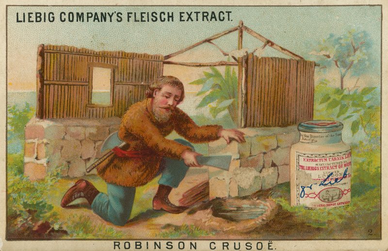 Robinson Crusoe, construção da cabana de European School