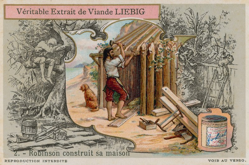 Robinson Crusoe construindo sua cabana de European School