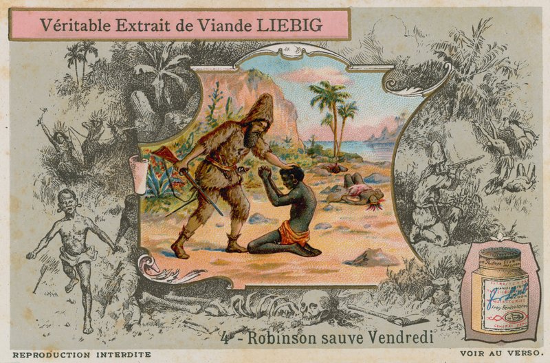 Robinson Crusoe com o homem sexta-feira de European School