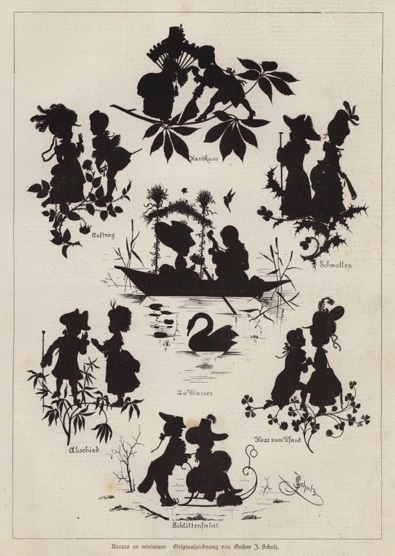 Rococo em miniatura (gravura) de European School
