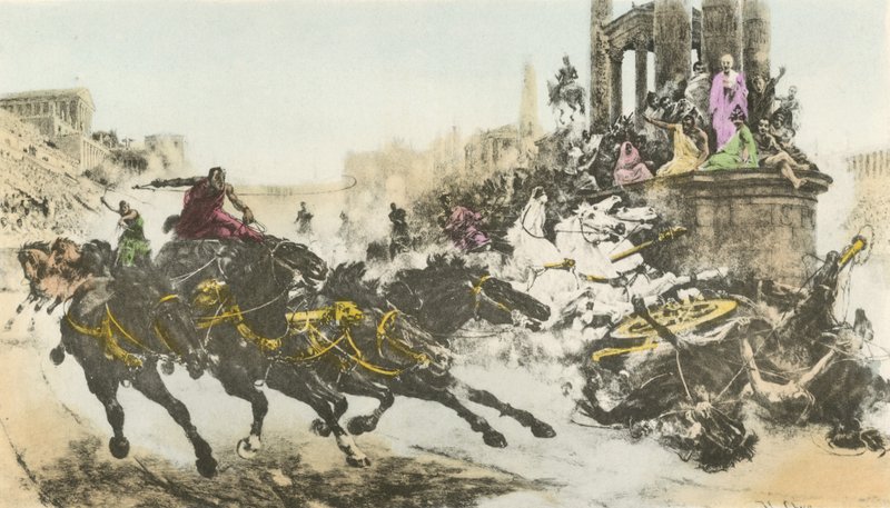 Corrida romana de carruagem (cor litho) de European School