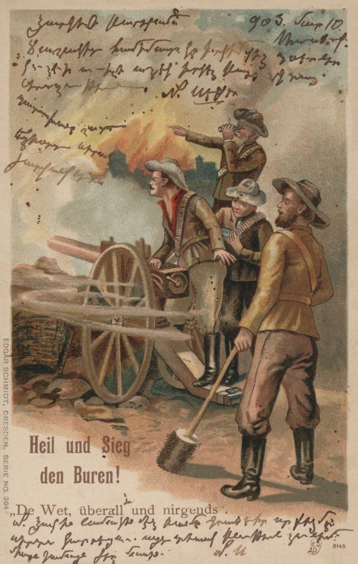 Salvação e vitória para os Boers (litografia a cores) de European School