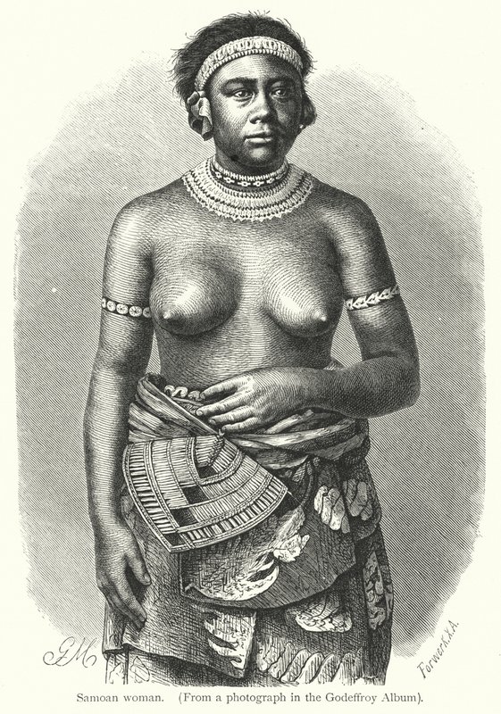 Mulher samoana (gravura) de European School