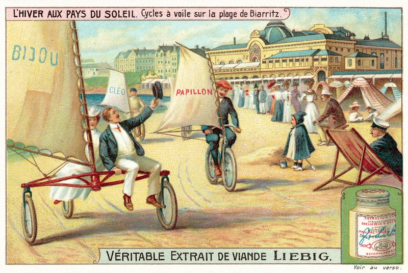 Iates de areia na praia de Biarritz (chromolitho) de European School