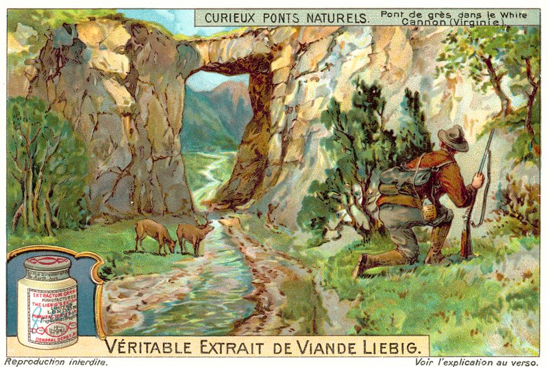 Ponte de arenito no White Canyon, Virgínia (chromolitho) de European School