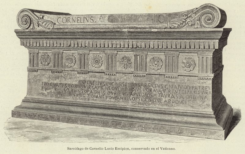 Sarcófago de Cornélio Lucio Escipion, conservado no Vaticano de European School