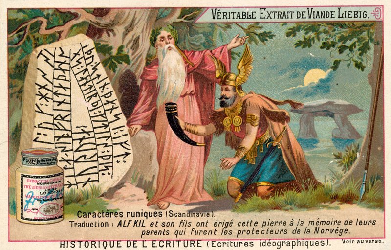 Runas escandinavas (chromolitho) de European School