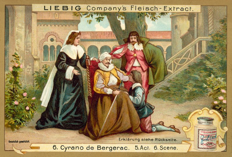 Cena de Cyrano de Bergerac (chromolitho) de European School