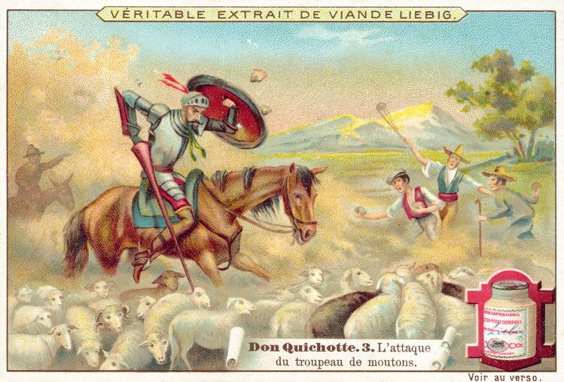 Cena de Dom Quixote (chromolitho) de European School