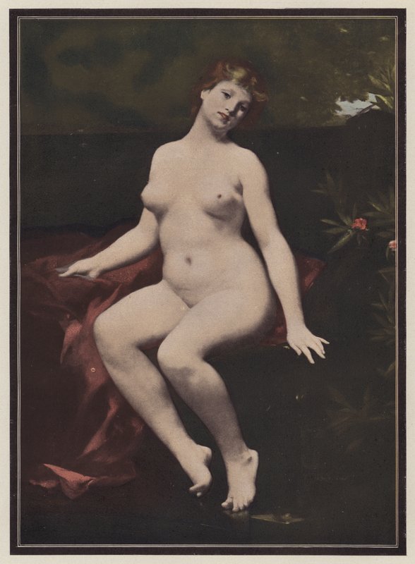 Mulher sentada (cor litho) de European School